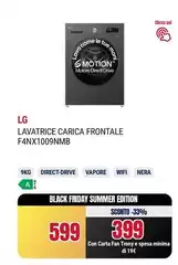 LG - Lavatrice Carica Frontale F4NX1009NMB