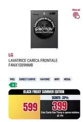 LG - Lavatrice Carica Frontale F4NX1009NMB
