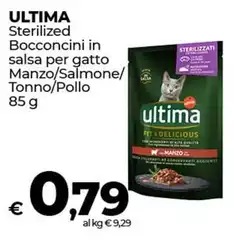 Ultima - Sterilized Bocconcini In Salsa Per Gatto Manzo/Salmone/ Tonno/ Pollo
