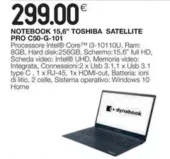 Toshiba - Notebook 15.6" Satellite Pro C50-G-101