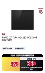 LG - CBIZ2435B Piano Cottura Induzione 60cm, 7,4kW Con Limitatore, 4 Zone, 1 Flex, Wi-Fi
