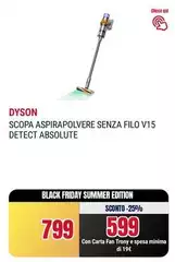 Dyson - V15 Detect Absolute Aspirapolvere A Bastone 2 In 1 Batteria Secco Senza Sacchetto Rame, Argento