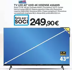 Hisense - Tv Led 43" Uhd 4k 43A69N