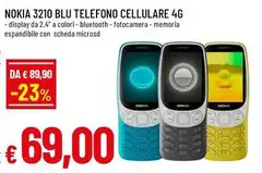 Nokia - 3210 Blu Telefono Cellulare 4G