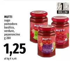 Mutti - Sugo Pomodoro Basilico, Verdure, Peperoncino