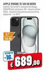 Apple - Iphone 15 128 Gb Nero