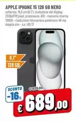 Apple - Iphone 15 128 Gb Nero