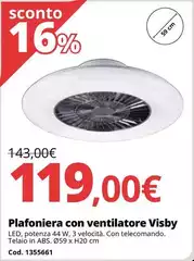 Plafoniera Con Ventilatore Visby