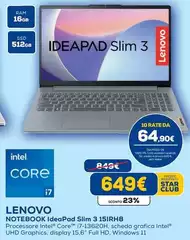 Lenovo - Notebook IdeaPad Slim 3 15IRH8