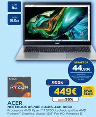 Acer - Notebook Aspire 3 A315-44P-R9GX