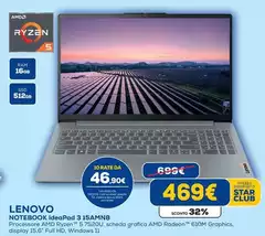 Lenovo - Notebook Ideapad 3 15AMN8