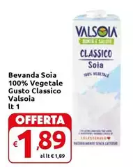 Valsoia - Bevanda Soia 100% Vegetale Gusto Classico