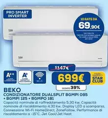 Beko - Condizionatore Dual Split Bgmpi 095 + Bgmpi 125 + Bgmpo 181