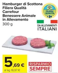Carrefour - Hamburger Di Scottona Filiera Qualità Benessere Animale In Allevamento