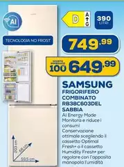 Samsung - Frigorifero Combinato RB38C603DEL SABBIA