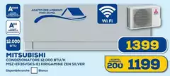 Mitsubishi - Condizionatore 2000 Btu/h Ms2-fefs0gs0esi Kirgamine Zen Silver