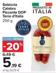 Terre d'Italia - Salsiccia Calabra Piccante DOP
