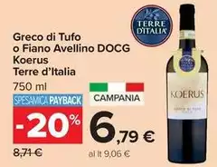 Terre D'Italia - Greco Di Tufo O Fiano Avellino DOCG Koerus
