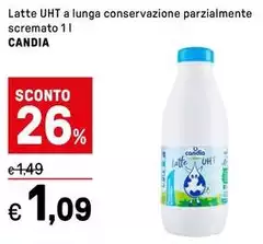 Candia - Latte UHT A Lunga Conservazione Parzialmente Scremato