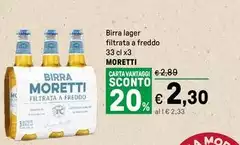 Moretti - Birra Lager Filtrata A Freddo