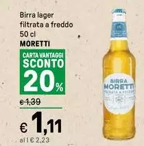 Moretti - Birra Lager Filtrata A Freddo