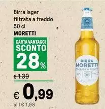 Moretti - Birra Lager Filtrata A Freddo