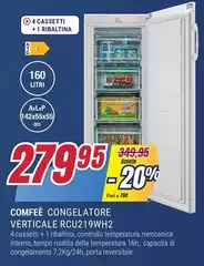 Comfeè - Congelatore Verticale RCU219WH2