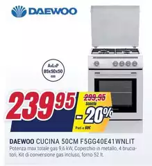Daewoo - Cucina 50Cm F5GG40E41WNLIT