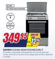 Daewoo - Cucina 60Cm F6CG40E22INLIT