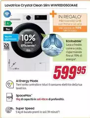 Samsung - Lavatrice Crystal Clean Slim WW90DG5G34AE