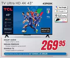 TCL - Tv Ultra HD 4K 43" 43P69K