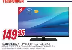Telefunken - Smart Tv Led 32" TE32750B45I2DT 