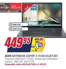 Acer - Notebook Aspire 3 15 NX.KSJET.001