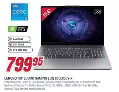 Lenovo - Notebook Gaming LOQ 83LK006YIX