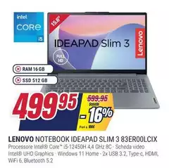 Lenovo - Notebook Ideapad Slim 3 83ER00LCIX 