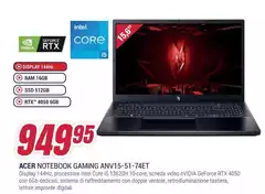 Acer - Notebook Gaming ANV15-51-74ET