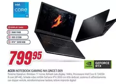 Acer - Notebook Gaming NH.QNCET.009