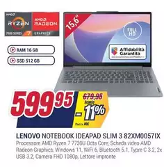 Lenovo - Notebook Ideapad Slim 3 82XM0057IX 