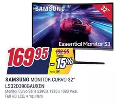 Samsung - Monitor Curvo 32" LS32D390GAUXEN