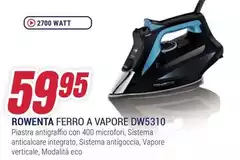 Rowenta - DW5310 Ferro A Vapore Piastra Solare Microsteam 400 HD Laser 2700 W Nero, Blu