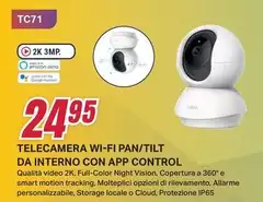 Ezviz - Telecamera Wi-Fi Pan/Tilt Da Interno Con App Control