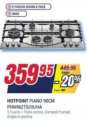 Hotpoint - Ariston Piano Cottura A Gas PHN 962 TS/IX/HA
