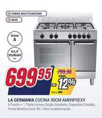 Bertazzoni La Germania - Americana AMN9P5EXV Cucina Elettrico Gas Acciaio Inox