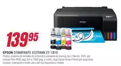 Epson - ET-1810 Stampante A Getto D'inchiostro A Colori 5760 X 1440 DPI A4 Wi-Fi