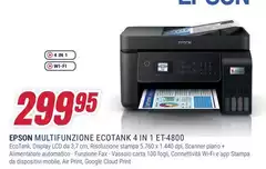 Epson - EcoTank ET-4800 Ad Inchiostro A4 5760 X 1440 DPI Wi-Fi