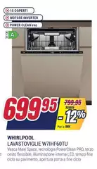 Whirlpool - MaxiSpace Lavastoviglie W7I HF60 TU Da Incasso: 60 Cm, Nero - Maxi Space