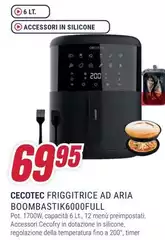 Cecotec - Cecofry Bombastik 6000 Full Singolo 6 L Indipendente 1700 W Friggitrice Ad Aria Calda Nero