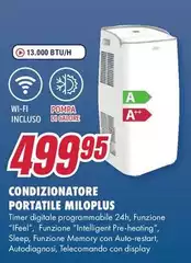 Argoclima - Milo Plus Condizionatore Portatile 65 dB Bianco