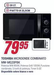 Toshiba - Microonde Combinato MW-MG20PBK