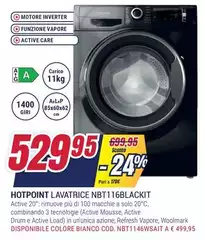 Hotpoint - Lavatrice NBT116BLACKIT